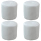 Modern PU Leather Pouf Chair Plain Cylinder Shape Tufted Mildew Resistant Ottoman Stool 13"L x 13"W x 16"H Off-White 4 Piece Set Clearhalo 'furn' 'furn_ottomans_poufs' 'Furniture' 'Living Room Furniture' 'Ottomans & Poufs' 'ottomans_poufs' 5772467