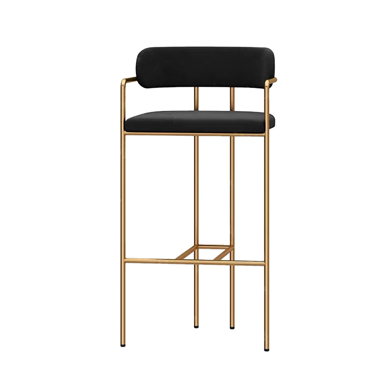 Modern Indoor Upholstered Bar Stool Low Back Footrest Counter Stool Black 1 Piece Bar Stool(30"H) Clearhalo 'Bar Furniture' 'Bar Stools' 'bar_stools' 'furn' 'furn_bar_stools' 'Furniture' 'Kitchen & Dining Furniture' 5777344