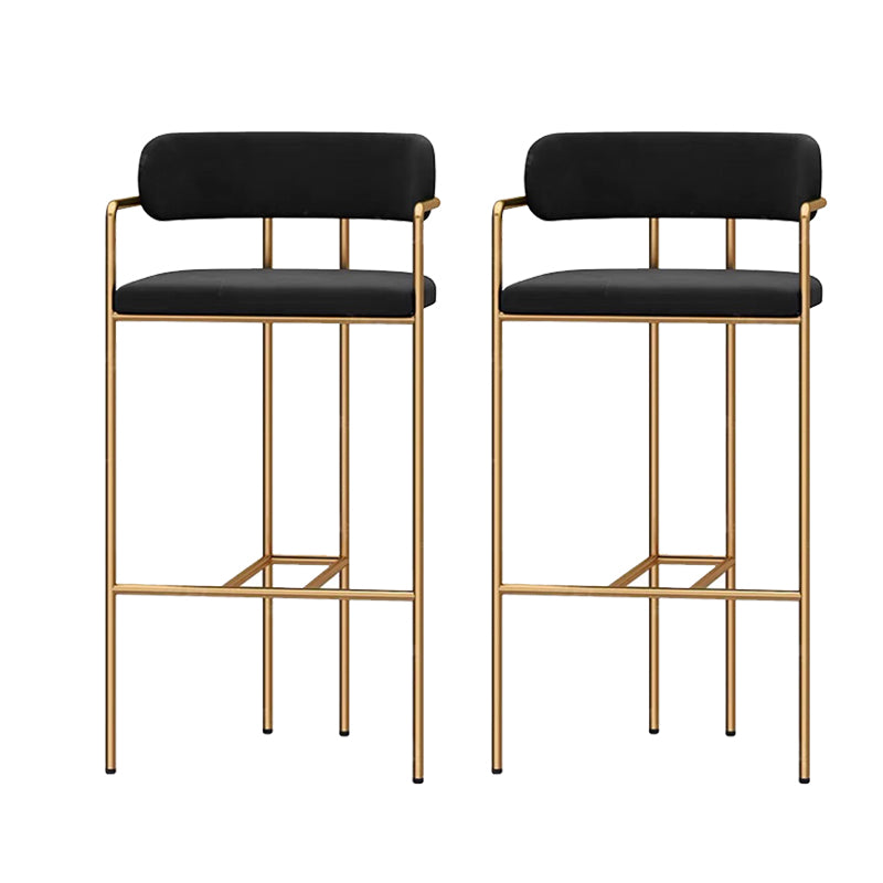 Modern Indoor Upholstered Bar Stool Low Back Footrest Counter Stool Black 2 Piece Set Bar Stool(30"H) Clearhalo 'Bar Furniture' 'Bar Stools' 'bar_stools' 'furn' 'furn_bar_stools' 'Furniture' 'Kitchen & Dining Furniture' 5777345