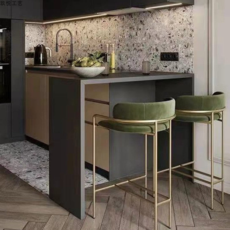 Modern Indoor Upholstered Bar Stool Low Back Footrest Counter Stool Clearhalo 'Bar Furniture' 'Bar Stools' 'bar_stools' 'furn' 'furn_bar_stools' 'Furniture' 'Kitchen & Dining Furniture' 5777346