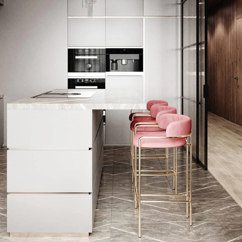 Modern Indoor Upholstered Bar Stool Low Back Footrest Counter Stool Clearhalo 'Bar Furniture' 'Bar Stools' 'bar_stools' 'furn' 'furn_bar_stools' 'Furniture' 'Kitchen & Dining Furniture' 5777347