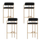 Modern Indoor Upholstered Bar Stool Low Back Footrest Counter Stool Black 4 Piece Set Bar Stool(30"H) Clearhalo 'Bar Furniture' 'Bar Stools' 'bar_stools' 'furn' 'furn_bar_stools' 'Furniture' 'Kitchen & Dining Furniture' 5777348