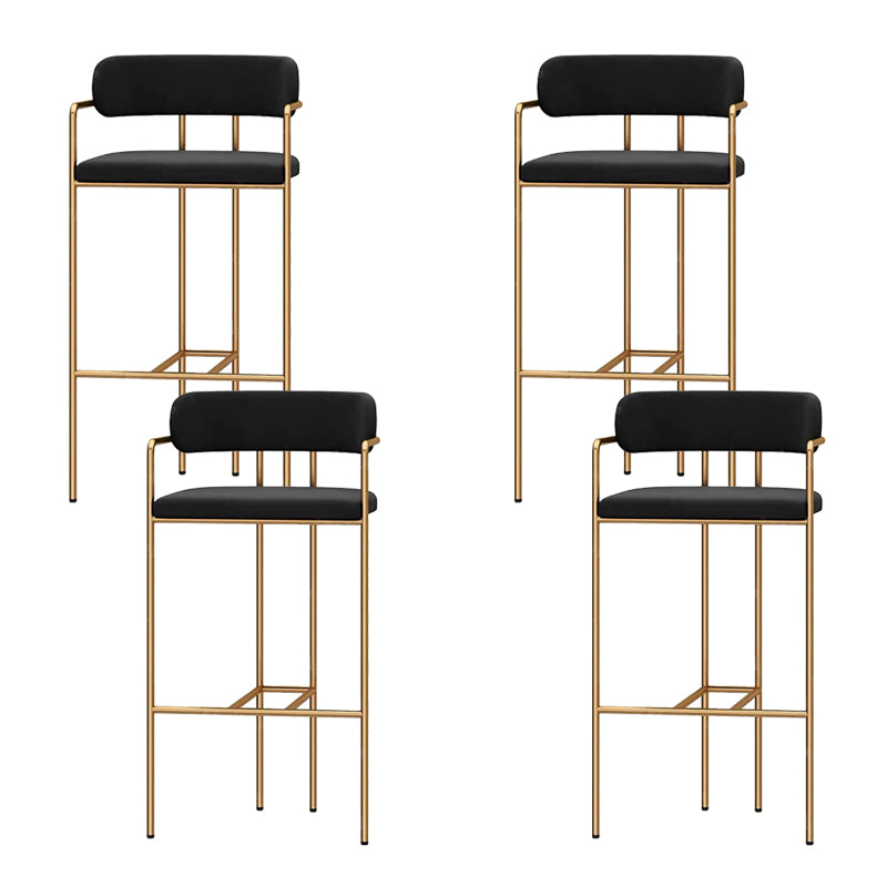 Modern Indoor Upholstered Bar Stool Low Back Footrest Counter Stool Black 4 Piece Set Bar Stool(30"H) Clearhalo 'Bar Furniture' 'Bar Stools' 'bar_stools' 'furn' 'furn_bar_stools' 'Furniture' 'Kitchen & Dining Furniture' 5777348