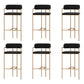 Modern Indoor Upholstered Bar Stool Low Back Footrest Counter Stool Black 6 Piece Set Bar Stool(30"H) Clearhalo 'Bar Furniture' 'Bar Stools' 'bar_stools' 'furn' 'furn_bar_stools' 'Furniture' 'Kitchen & Dining Furniture' 5777350
