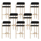 Modern Indoor Upholstered Bar Stool Low Back Footrest Counter Stool Black 8 Piece Set Bar Stool(30"H) Clearhalo 'Bar Furniture' 'Bar Stools' 'bar_stools' 'furn' 'furn_bar_stools' 'Furniture' 'Kitchen & Dining Furniture' 5777352