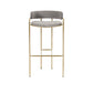 Modern Indoor Upholstered Bar Stool Low Back Footrest Counter Stool Gray 1 Piece Clearhalo 'Bar Furniture' 'Bar Stools' 'bar_stools' 'furn' 'furn_bar_stools' 'Furniture' 'Kitchen & Dining Furniture' 5777353