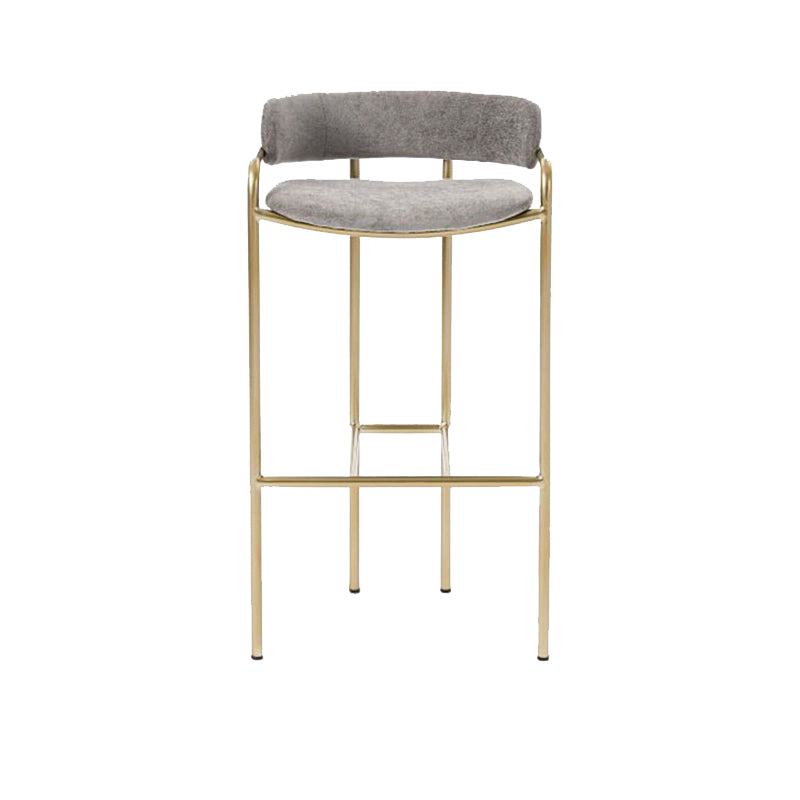 Modern Indoor Upholstered Bar Stool Low Back Footrest Counter Stool Gray 1 Piece Clearhalo 'Bar Furniture' 'Bar Stools' 'bar_stools' 'furn' 'furn_bar_stools' 'Furniture' 'Kitchen & Dining Furniture' 5777353
