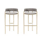 Modern Indoor Upholstered Bar Stool Low Back Footrest Counter Stool Gray 2 Piece Set Clearhalo 'Bar Furniture' 'Bar Stools' 'bar_stools' 'furn' 'furn_bar_stools' 'Furniture' 'Kitchen & Dining Furniture' 5777355