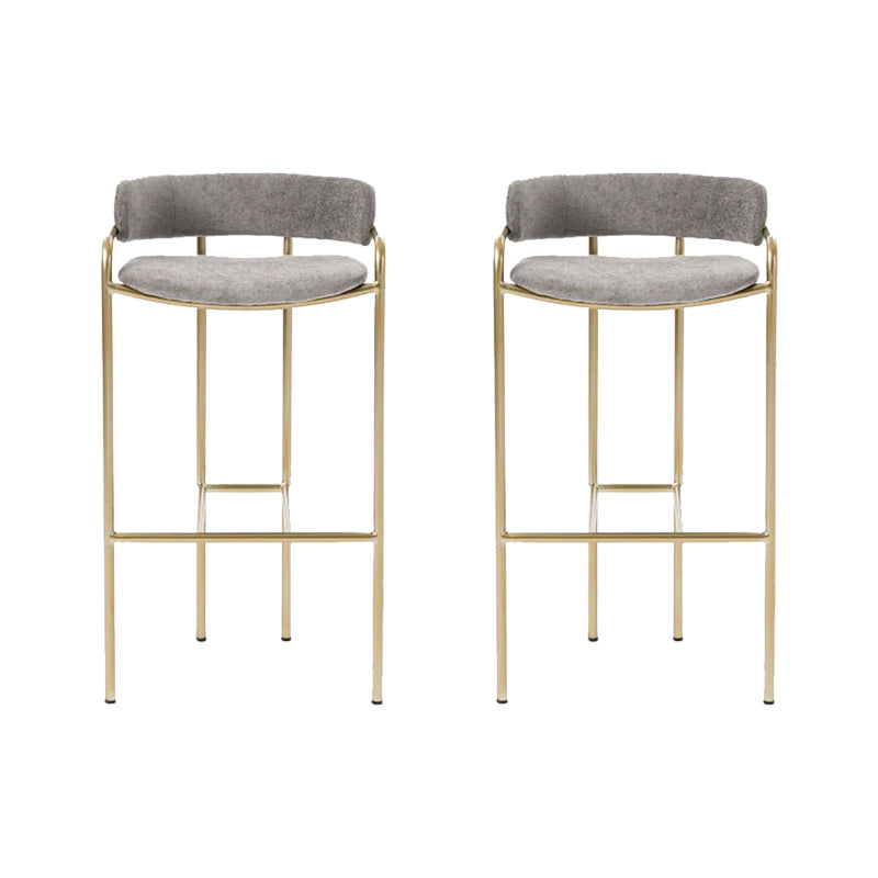 Modern Indoor Upholstered Bar Stool Low Back Footrest Counter Stool Gray 2 Piece Set Clearhalo 'Bar Furniture' 'Bar Stools' 'bar_stools' 'furn' 'furn_bar_stools' 'Furniture' 'Kitchen & Dining Furniture' 5777355
