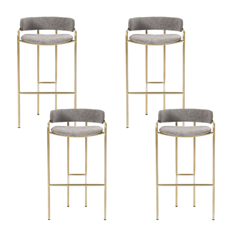 Modern Indoor Upholstered Bar Stool Low Back Footrest Counter Stool Gray 4 Piece Set Clearhalo 'Bar Furniture' 'Bar Stools' 'bar_stools' 'furn' 'furn_bar_stools' 'Furniture' 'Kitchen & Dining Furniture' 5777357