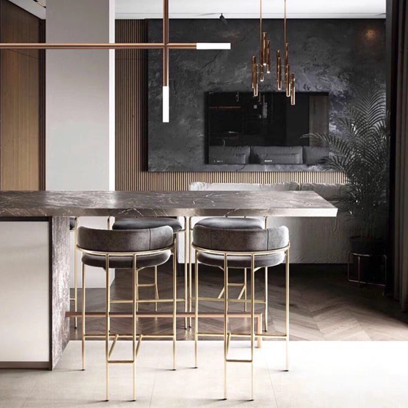 Modern Indoor Upholstered Bar Stool Low Back Footrest Counter Stool Clearhalo 'Bar Furniture' 'Bar Stools' 'bar_stools' 'furn' 'furn_bar_stools' 'Furniture' 'Kitchen & Dining Furniture' 5777358