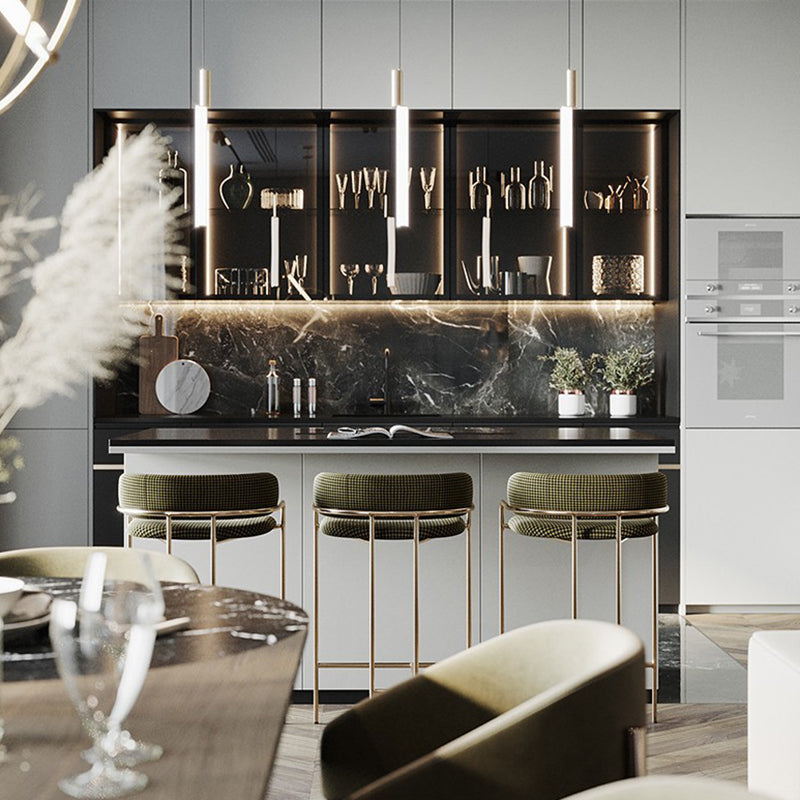Modern Indoor Upholstered Bar Stool Low Back Footrest Counter Stool Clearhalo 'Bar Furniture' 'Bar Stools' 'bar_stools' 'furn' 'furn_bar_stools' 'Furniture' 'Kitchen & Dining Furniture' 5777359