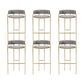 Modern Indoor Upholstered Bar Stool Low Back Footrest Counter Stool Gray 6 Piece Set Clearhalo 'Bar Furniture' 'Bar Stools' 'bar_stools' 'furn' 'furn_bar_stools' 'Furniture' 'Kitchen & Dining Furniture' 5777360