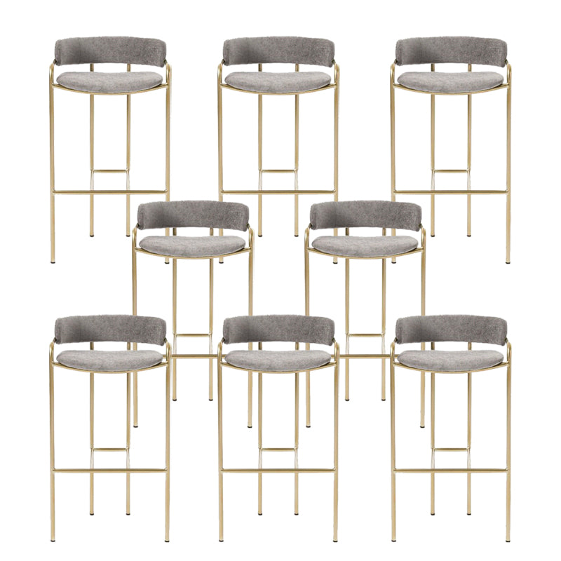 Modern Indoor Upholstered Bar Stool Low Back Footrest Counter Stool Gray 8 Piece Set Clearhalo 'Bar Furniture' 'Bar Stools' 'bar_stools' 'furn' 'furn_bar_stools' 'Furniture' 'Kitchen & Dining Furniture' 5777361