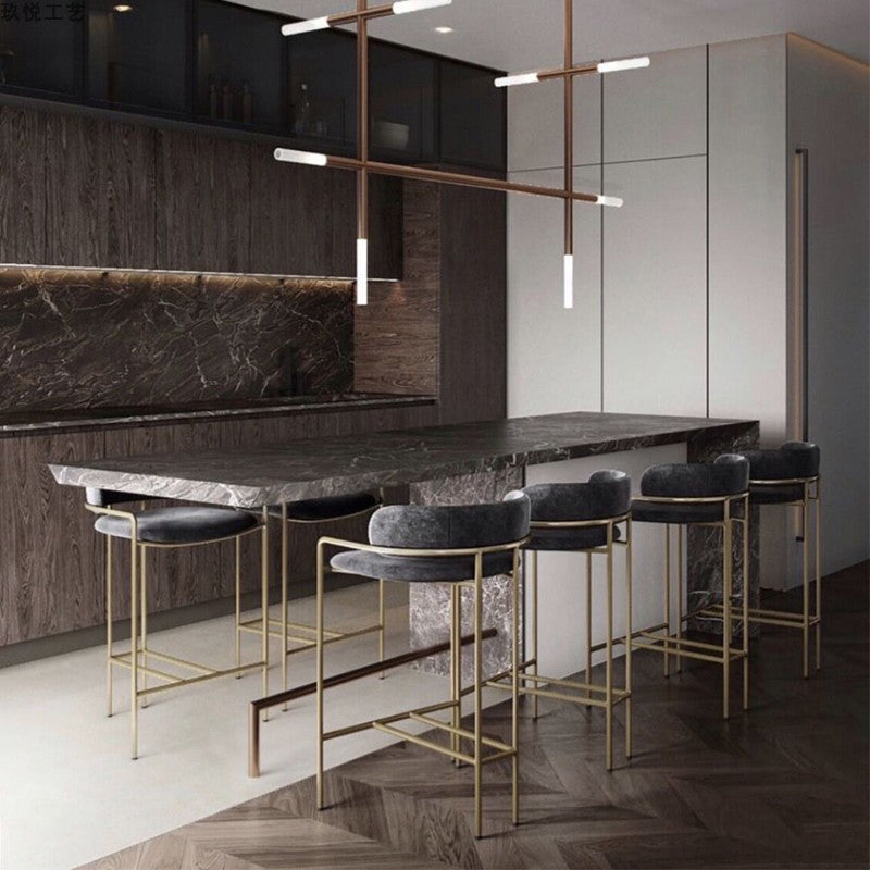 Modern Indoor Upholstered Bar Stool Low Back Footrest Counter Stool Clearhalo 'Bar Furniture' 'Bar Stools' 'bar_stools' 'furn' 'furn_bar_stools' 'Furniture' 'Kitchen & Dining Furniture' 5777362