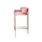 Modern Indoor Upholstered Bar Stool Low Back Footrest Counter Stool Pink 1 Piece Bar Stool(30"H) Clearhalo 'Bar Furniture' 'Bar Stools' 'bar_stools' 'furn' 'furn_bar_stools' 'Furniture' 'Kitchen & Dining Furniture' 5777364