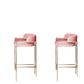 Modern Indoor Upholstered Bar Stool Low Back Footrest Counter Stool Pink 2 Piece Set Bar Stool(30"H) Clearhalo 'Bar Furniture' 'Bar Stools' 'bar_stools' 'furn' 'furn_bar_stools' 'Furniture' 'Kitchen & Dining Furniture' 5777366