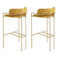 Modern Indoor Upholstered Bar Stool Low Back Footrest Counter Stool Yellow 2 Piece Set Clearhalo 'Bar Furniture' 'Bar Stools' 'bar_stools' 'furn' 'furn_bar_stools' 'Furniture' 'Kitchen & Dining Furniture' 5777372
