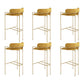 Modern Indoor Upholstered Bar Stool Low Back Footrest Counter Stool Yellow 6 Piece Set Clearhalo 'Bar Furniture' 'Bar Stools' 'bar_stools' 'furn' 'furn_bar_stools' 'Furniture' 'Kitchen & Dining Furniture' 5777374