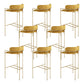 Modern Indoor Upholstered Bar Stool Low Back Footrest Counter Stool Yellow 8 Piece Set Clearhalo 'Bar Furniture' 'Bar Stools' 'bar_stools' 'furn' 'furn_bar_stools' 'Furniture' 'Kitchen & Dining Furniture' 5777375