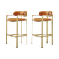 Modern Indoor Upholstered Bar Stool Low Back Footrest Counter Stool Orange 2 Piece Set Bar Stool(30"H) Clearhalo 'Bar Furniture' 'Bar Stools' 'bar_stools' 'furn' 'furn_bar_stools' 'Furniture' 'Kitchen & Dining Furniture' 5777377