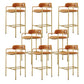 Modern Indoor Upholstered Bar Stool Low Back Footrest Counter Stool Orange 8 Piece Set Bar Stool(30"H) Clearhalo 'Bar Furniture' 'Bar Stools' 'bar_stools' 'furn' 'furn_bar_stools' 'Furniture' 'Kitchen & Dining Furniture' 5777380
