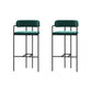 Modern Indoor Upholstered Bar Stool Low Back Footrest Counter Stool Green 2 Piece Set Bar Stool(30"H) Clearhalo 'Bar Furniture' 'Bar Stools' 'bar_stools' 'furn' 'furn_bar_stools' 'Furniture' 'Kitchen & Dining Furniture' 5777387