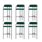 Modern Indoor Upholstered Bar Stool Low Back Footrest Counter Stool Green 6 Piece Set Bar Stool(30"H) Clearhalo 'Bar Furniture' 'Bar Stools' 'bar_stools' 'furn' 'furn_bar_stools' 'Furniture' 'Kitchen & Dining Furniture' 5777389