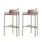 Modern Indoor Upholstered Bar Stool Low Back Footrest Counter Stool Pink White 2 Piece Set Bar Stool(30"H) Clearhalo 'Bar Furniture' 'Bar Stools' 'bar_stools' 'furn' 'furn_bar_stools' 'Furniture' 'Kitchen & Dining Furniture' 5777392