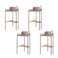 Modern Indoor Upholstered Bar Stool Low Back Footrest Counter Stool Pink White 4 Piece Set Bar Stool(30"H) Clearhalo 'Bar Furniture' 'Bar Stools' 'bar_stools' 'furn' 'furn_bar_stools' 'Furniture' 'Kitchen & Dining Furniture' 5777393