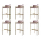Modern Indoor Upholstered Bar Stool Low Back Footrest Counter Stool Pink White 6 Piece Set Bar Stool(30"H) Clearhalo 'Bar Furniture' 'Bar Stools' 'bar_stools' 'furn' 'furn_bar_stools' 'Furniture' 'Kitchen & Dining Furniture' 5777394