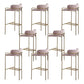 Modern Indoor Upholstered Bar Stool Low Back Footrest Counter Stool Pink White 8 Piece Set Bar Stool(30"H) Clearhalo 'Bar Furniture' 'Bar Stools' 'bar_stools' 'furn' 'furn_bar_stools' 'Furniture' 'Kitchen & Dining Furniture' 5777395