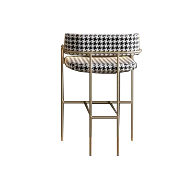 Modern Indoor Upholstered Bar Stool Low Back Footrest Counter Stool Black White 1 Piece Bar Stool(30"H) Clearhalo 'Bar Furniture' 'Bar Stools' 'bar_stools' 'furn' 'furn_bar_stools' 'Furniture' 'Kitchen & Dining Furniture' 5777396