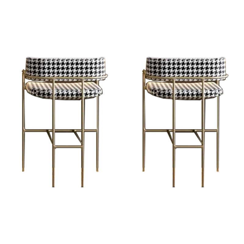 Modern Indoor Upholstered Bar Stool Low Back Footrest Counter Stool Black White 2 Piece Set Bar Stool(30"H) Clearhalo 'Bar Furniture' 'Bar Stools' 'bar_stools' 'furn' 'furn_bar_stools' 'Furniture' 'Kitchen & Dining Furniture' 5777397
