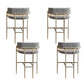 Modern Indoor Upholstered Bar Stool Low Back Footrest Counter Stool Black White 4 Piece Set Bar Stool(30"H) Clearhalo 'Bar Furniture' 'Bar Stools' 'bar_stools' 'furn' 'furn_bar_stools' 'Furniture' 'Kitchen & Dining Furniture' 5777398