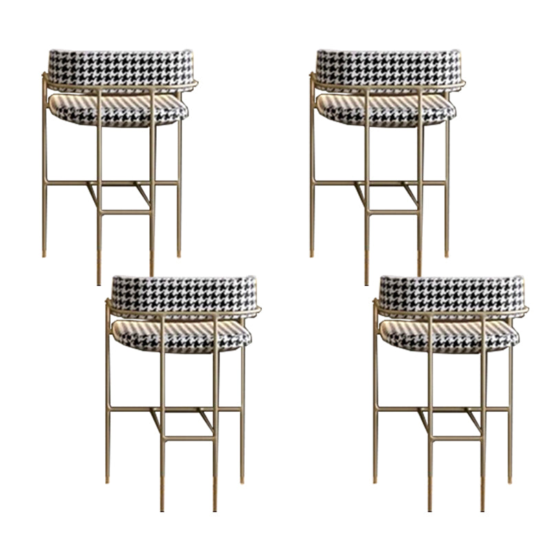 Modern Indoor Upholstered Bar Stool Low Back Footrest Counter Stool Black White 4 Piece Set Bar Stool(30"H) Clearhalo 'Bar Furniture' 'Bar Stools' 'bar_stools' 'furn' 'furn_bar_stools' 'Furniture' 'Kitchen & Dining Furniture' 5777398