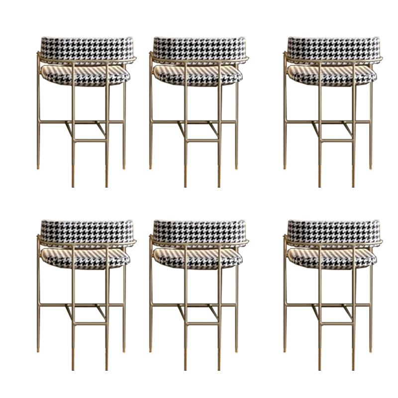 Modern Indoor Upholstered Bar Stool Low Back Footrest Counter Stool Black White 6 Piece Set Bar Stool(30"H) Clearhalo 'Bar Furniture' 'Bar Stools' 'bar_stools' 'furn' 'furn_bar_stools' 'Furniture' 'Kitchen & Dining Furniture' 5777399