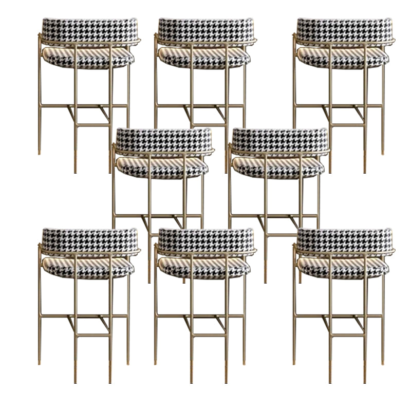 Modern Indoor Upholstered Bar Stool Low Back Footrest Counter Stool Black White 8 Piece Set Bar Stool(30"H) Clearhalo 'Bar Furniture' 'Bar Stools' 'bar_stools' 'furn' 'furn_bar_stools' 'Furniture' 'Kitchen & Dining Furniture' 5777400