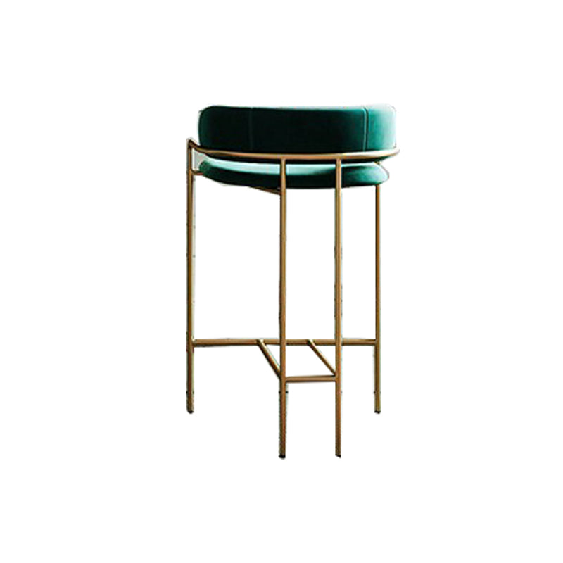 Modern Indoor Upholstered Bar Stool Low Back Footrest Counter Stool Dark Green 1 Piece Bar Stool(30"H) Clearhalo 'Bar Furniture' 'Bar Stools' 'bar_stools' 'furn' 'furn_bar_stools' 'Furniture' 'Kitchen & Dining Furniture' 5777401