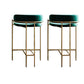 Modern Indoor Upholstered Bar Stool Low Back Footrest Counter Stool Dark Green 2 Piece Set Bar Stool(30"H) Clearhalo 'Bar Furniture' 'Bar Stools' 'bar_stools' 'furn' 'furn_bar_stools' 'Furniture' 'Kitchen & Dining Furniture' 5777402