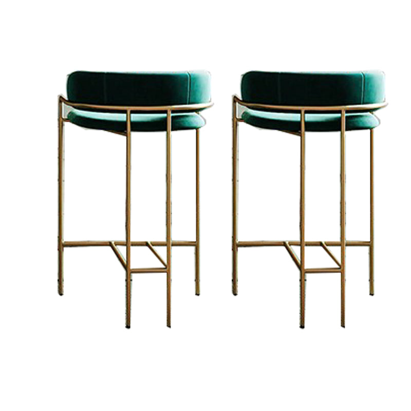 Modern Indoor Upholstered Bar Stool Low Back Footrest Counter Stool Dark Green 2 Piece Set Bar Stool(30"H) Clearhalo 'Bar Furniture' 'Bar Stools' 'bar_stools' 'furn' 'furn_bar_stools' 'Furniture' 'Kitchen & Dining Furniture' 5777402