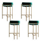Modern Indoor Upholstered Bar Stool Low Back Footrest Counter Stool Dark Green 4 Piece Set Bar Stool(30"H) Clearhalo 'Bar Furniture' 'Bar Stools' 'bar_stools' 'furn' 'furn_bar_stools' 'Furniture' 'Kitchen & Dining Furniture' 5777403
