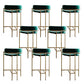 Modern Indoor Upholstered Bar Stool Low Back Footrest Counter Stool Dark Green 8 Piece Set Bar Stool(30"H) Clearhalo 'Bar Furniture' 'Bar Stools' 'bar_stools' 'furn' 'furn_bar_stools' 'Furniture' 'Kitchen & Dining Furniture' 5777405