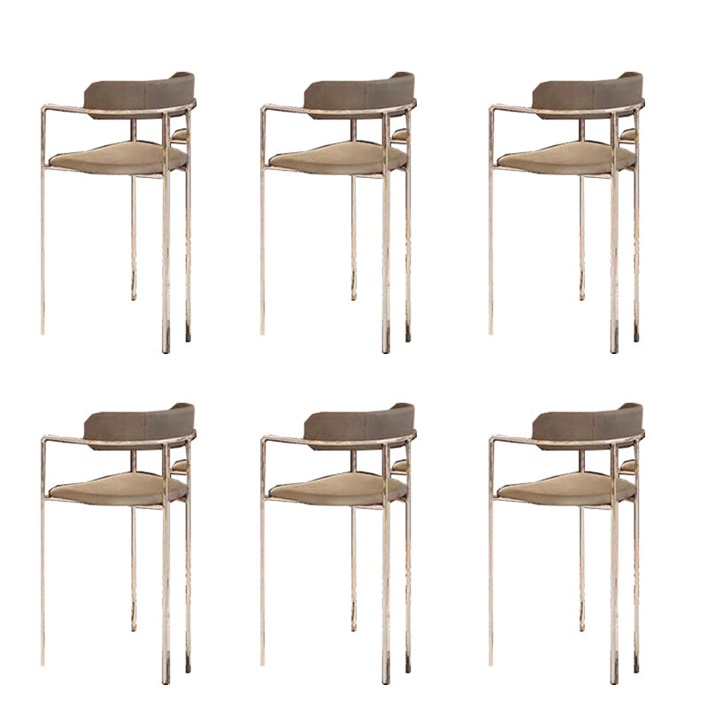 Modern Indoor Upholstered Bar Stool Low Back Footrest Counter Stool Coffee 6 Piece Set Bar Stool(30"H) Clearhalo 'Bar Furniture' 'Bar Stools' 'bar_stools' 'furn' 'furn_bar_stools' 'Furniture' 'Kitchen & Dining Furniture' 5777409