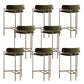 Modern Indoor Upholstered Bar Stool Low Back Footrest Counter Stool Green Houndstooth 8 Piece Set Bar Stool(30"H) Clearhalo 'Bar Furniture' 'Bar Stools' 'bar_stools' 'furn' 'furn_bar_stools' 'Furniture' 'Kitchen & Dining Furniture' 5777415
