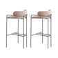 Modern Indoor Upholstered Bar Stool Low Back Footrest Counter Stool Dusty Pink 2 Piece Set Bar Stool(30"H) Clearhalo 'Bar Furniture' 'Bar Stools' 'bar_stools' 'furn' 'furn_bar_stools' 'Furniture' 'Kitchen & Dining Furniture' 5777417