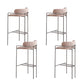 Modern Indoor Upholstered Bar Stool Low Back Footrest Counter Stool Dusty Pink 4 Piece Set Bar Stool(30"H) Clearhalo 'Bar Furniture' 'Bar Stools' 'bar_stools' 'furn' 'furn_bar_stools' 'Furniture' 'Kitchen & Dining Furniture' 5777418