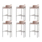 Modern Indoor Upholstered Bar Stool Low Back Footrest Counter Stool Dusty Pink 6 Piece Set Bar Stool(30"H) Clearhalo 'Bar Furniture' 'Bar Stools' 'bar_stools' 'furn' 'furn_bar_stools' 'Furniture' 'Kitchen & Dining Furniture' 5777419
