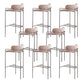 Modern Indoor Upholstered Bar Stool Low Back Footrest Counter Stool Dusty Pink 8 Piece Set Bar Stool(30"H) Clearhalo 'Bar Furniture' 'Bar Stools' 'bar_stools' 'furn' 'furn_bar_stools' 'Furniture' 'Kitchen & Dining Furniture' 5777420