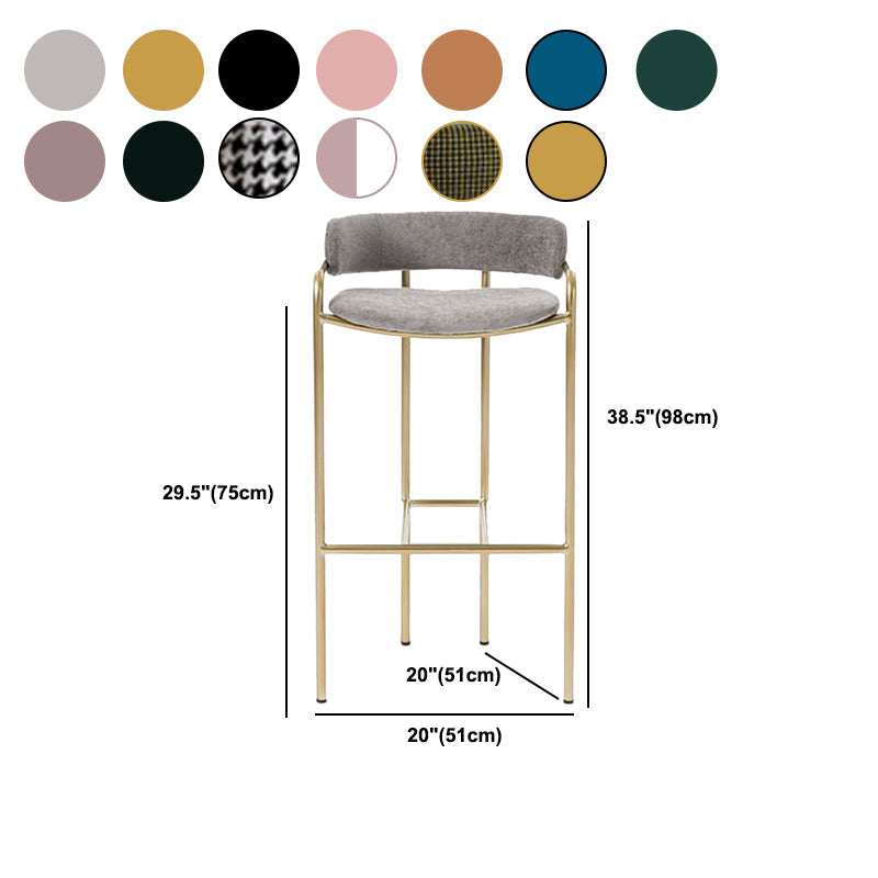 Modern Indoor Upholstered Bar Stool Low Back Footrest Counter Stool Clearhalo 'Bar Furniture' 'Bar Stools' 'bar_stools' 'furn' 'furn_bar_stools' 'Furniture' 'Kitchen & Dining Furniture' 5777422